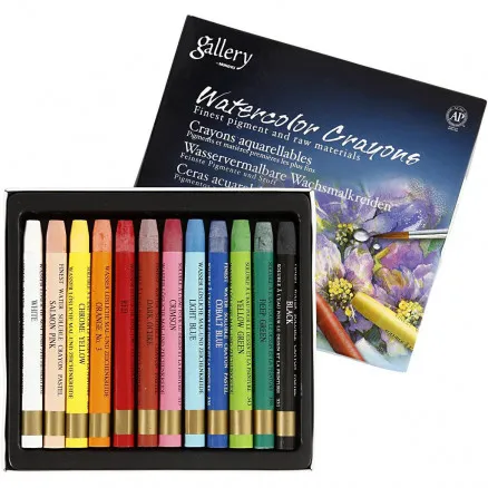 Gallery Akvarelli, laj. värit, P: 9,3 cm, 12 kpl/ 1 pkt.