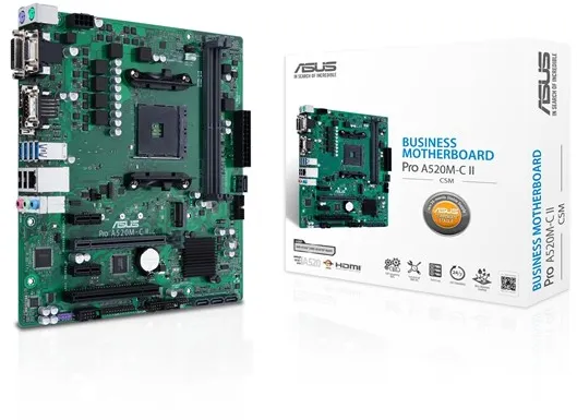 ASUS PRO A520M-C II/CSM Emolevy - AMD A520 - AMD AM4-kanta - DDR4 RAM - Micro-ATX